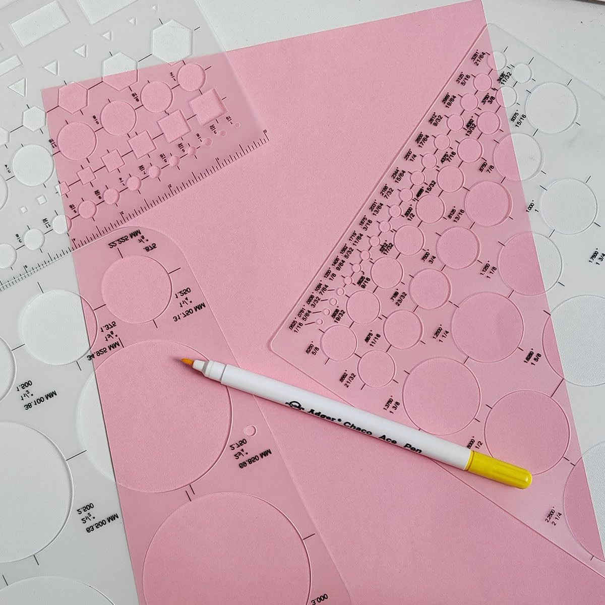 Circle Templates for Drawing – 3 Pack Drafting Stencils Measuring Tools, Circle
