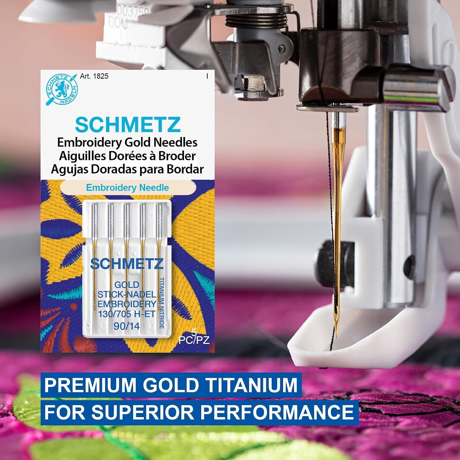 Gold Embroidery Needles – Smooth Stitching, Size 90/14