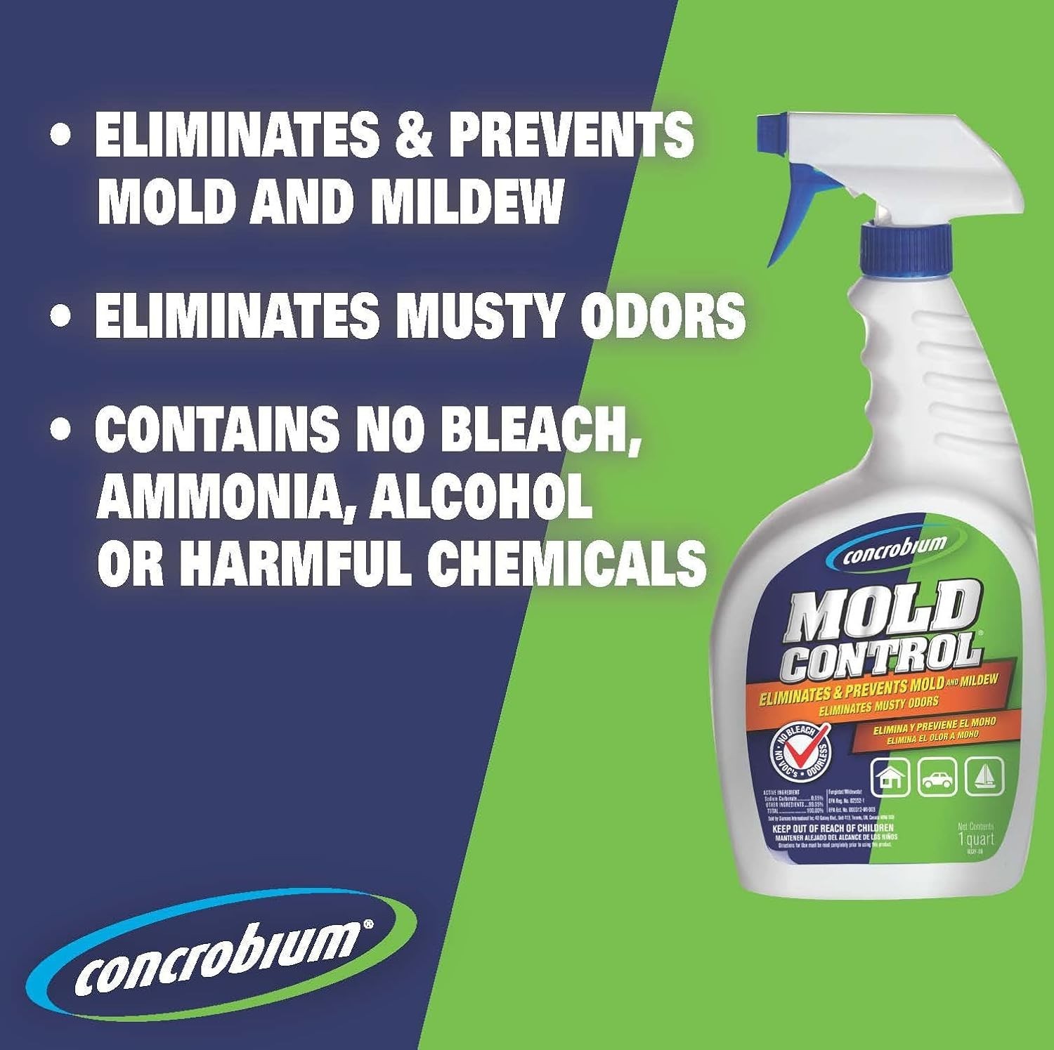 Concrobium 32 Oz Mold Control Spray Eliminates Mold Odors Prevents Regrowth