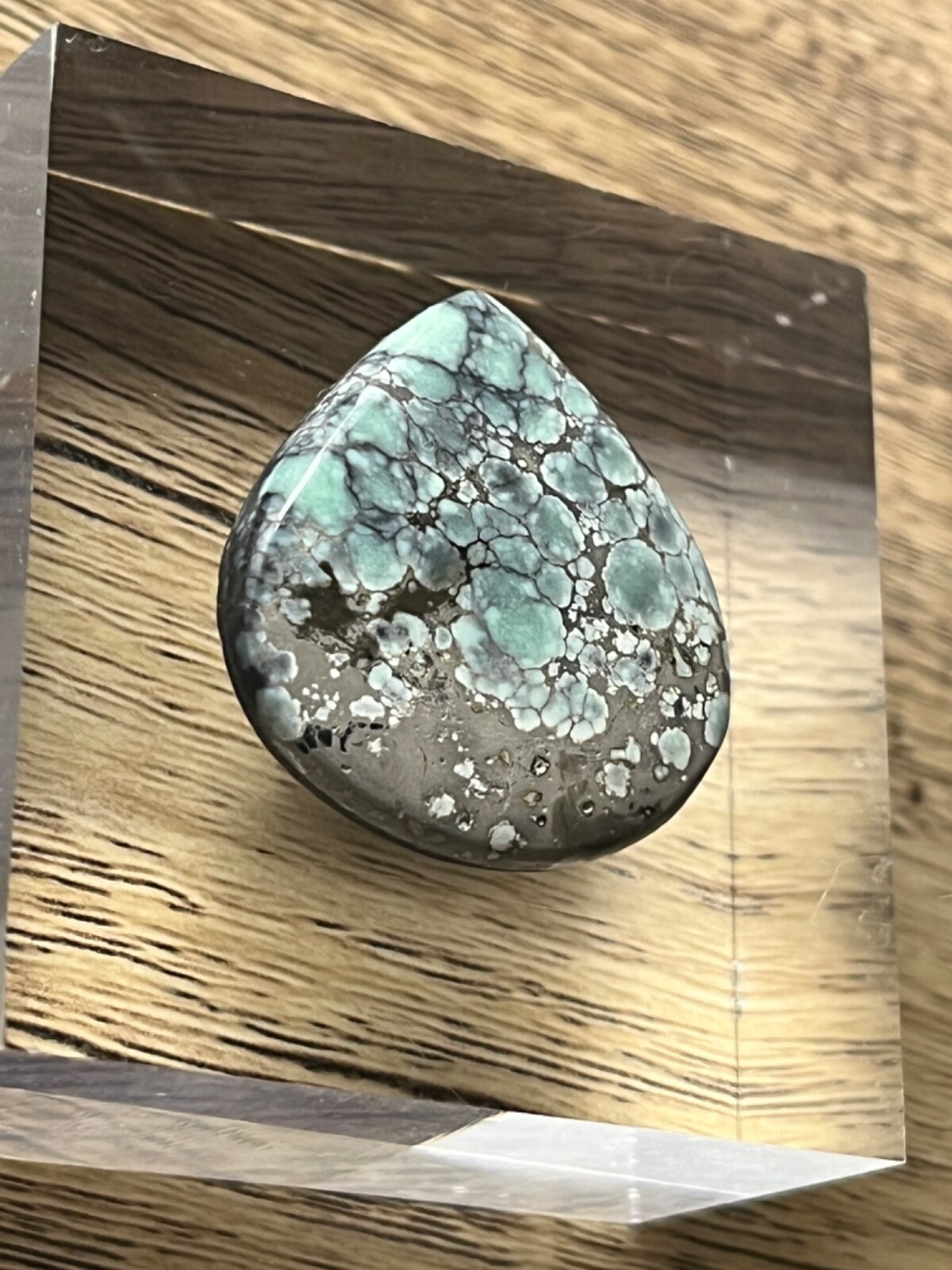 Poseidon Variscite “Starfox” mine 24.45 ctw Pear Tear drop Cabochon Tonopah NV