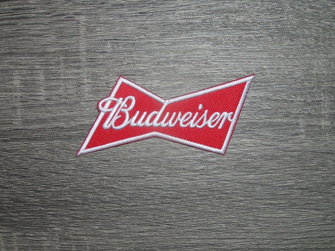 Budweiser Retro Vintage Style Beer Embroidered Iron On Patch 4″ x 1.75″