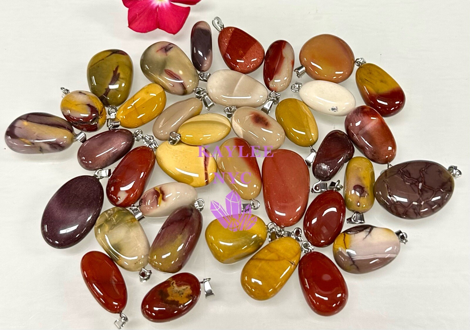 Wholesale Lot 36 Pcs Natural Mookaite Jasper Crystal Pendant Healing Energy
