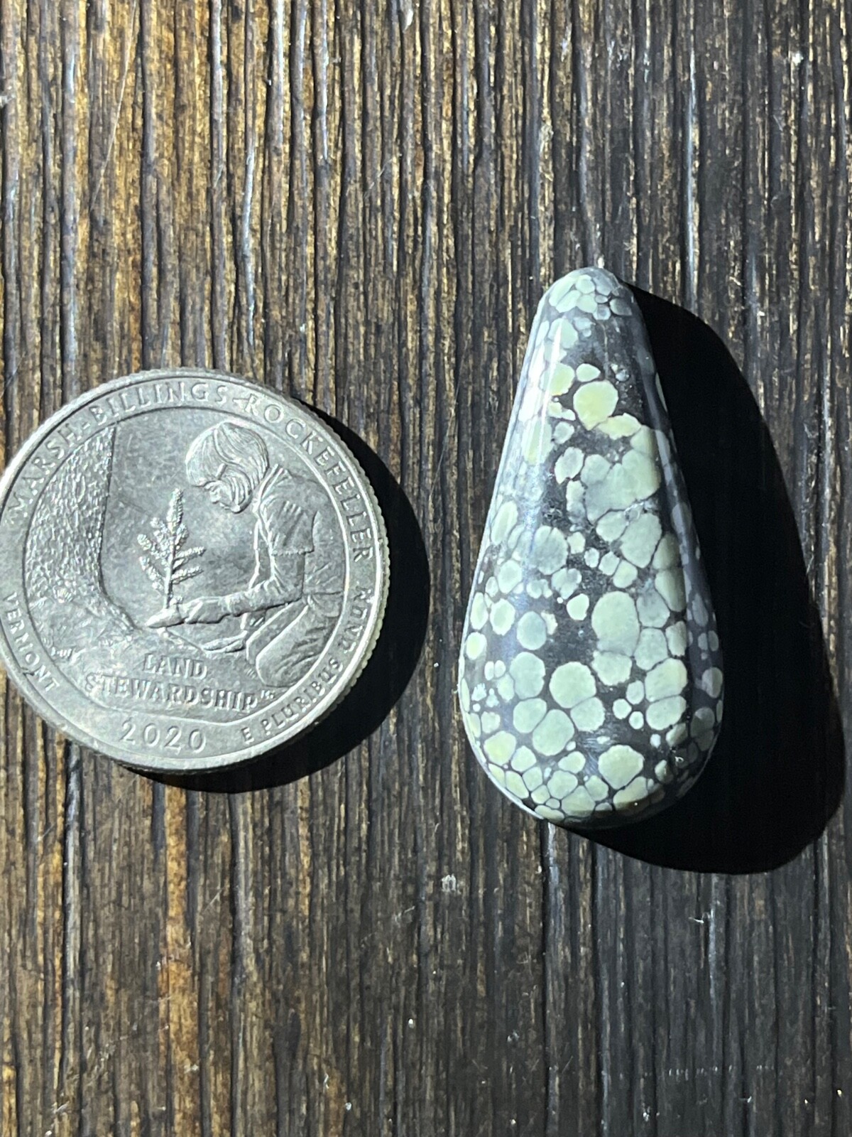 Tree Frog Variscite mine 19.55 ctw Pear Tear drop Cabochon NV, USA