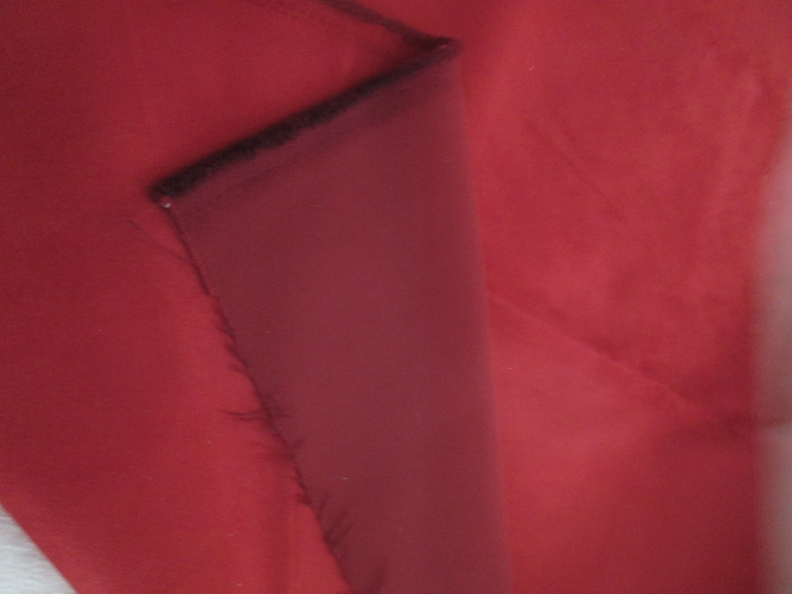 Vtg. Estate Find, Faux Swede Cranberry Red Fabric 58″ W x Less than 1 Yd. AS IS