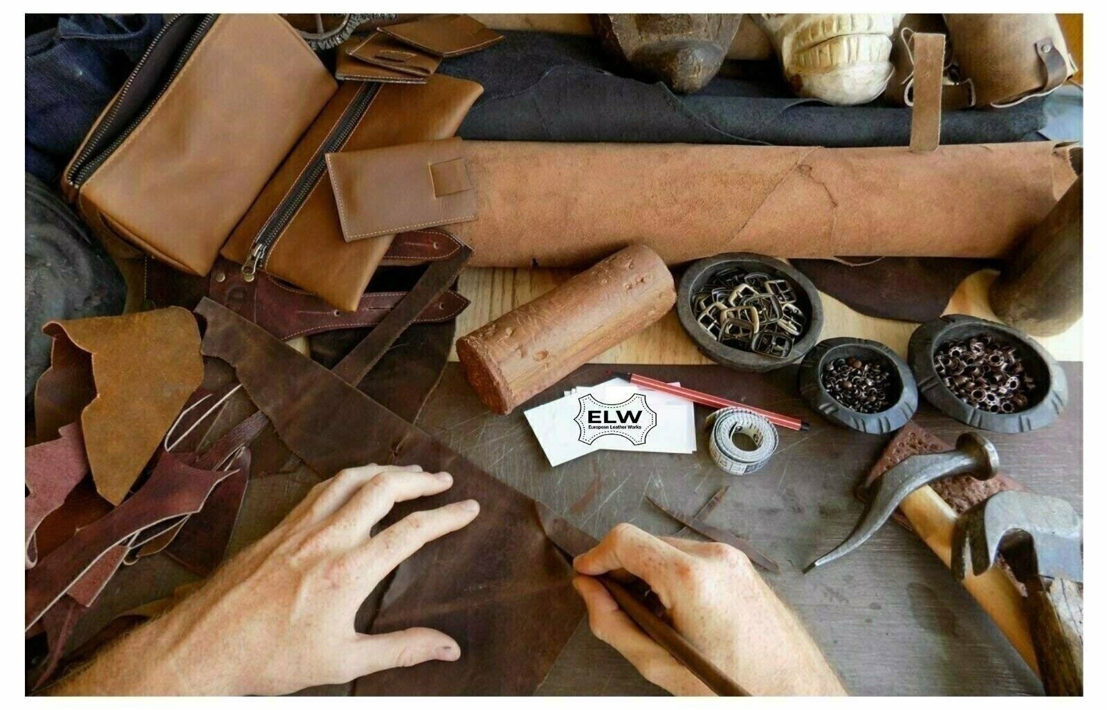 2LB Vegetable Tan Tooling Cowhide Leather Scraps 6-10 oz. Thickness Pieces