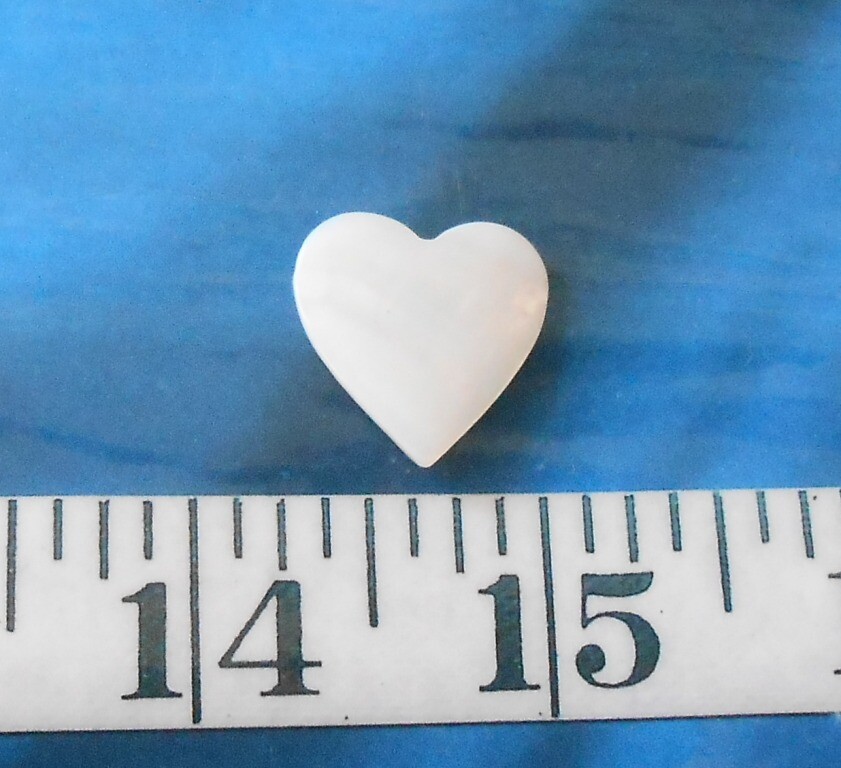 ~ Mother of Pearl (MOP) Carved Seashell Heart ~ Natural Iridescent White/Ivory ~