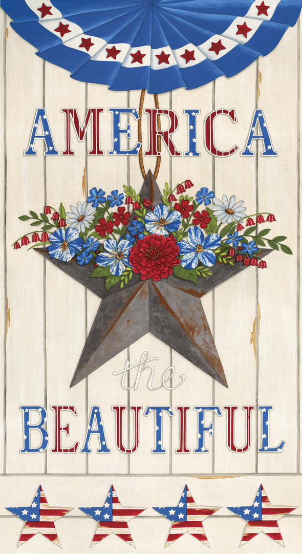 Moda America Beautiful White Barnwood Panel 24 in. X 44 in. Deb Strain