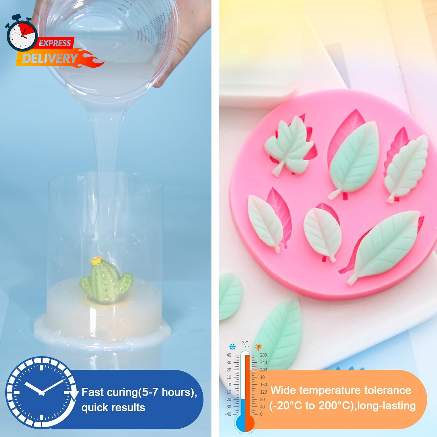Jdiction Silicone Mold Making Kit, 2.32Lb(37Oz) Super Elastic Liquid Silicone Ru