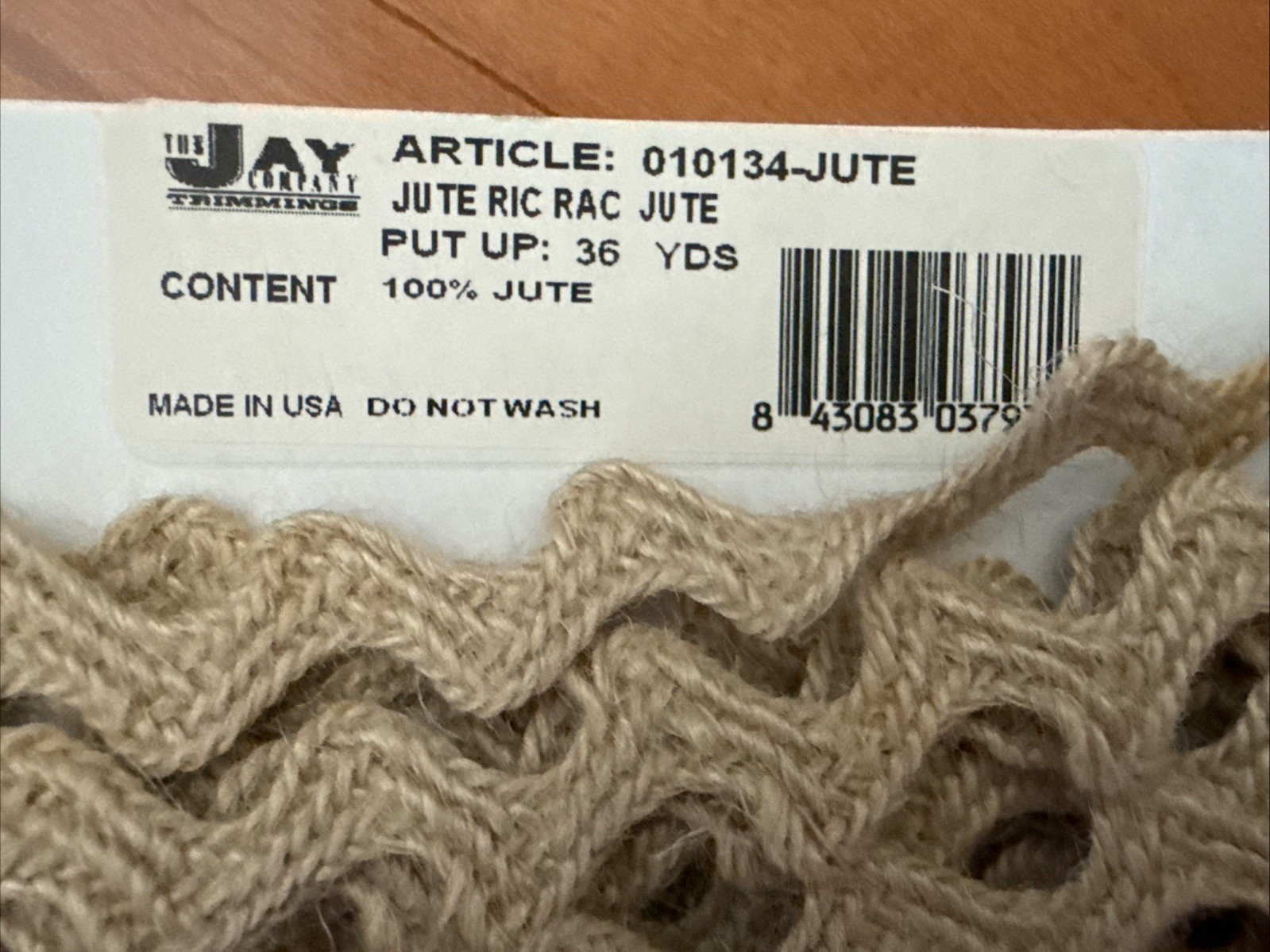 NEW Jute Ric Rac Tubular Braid Lot Of 3 Over 90 Yards Made In USA