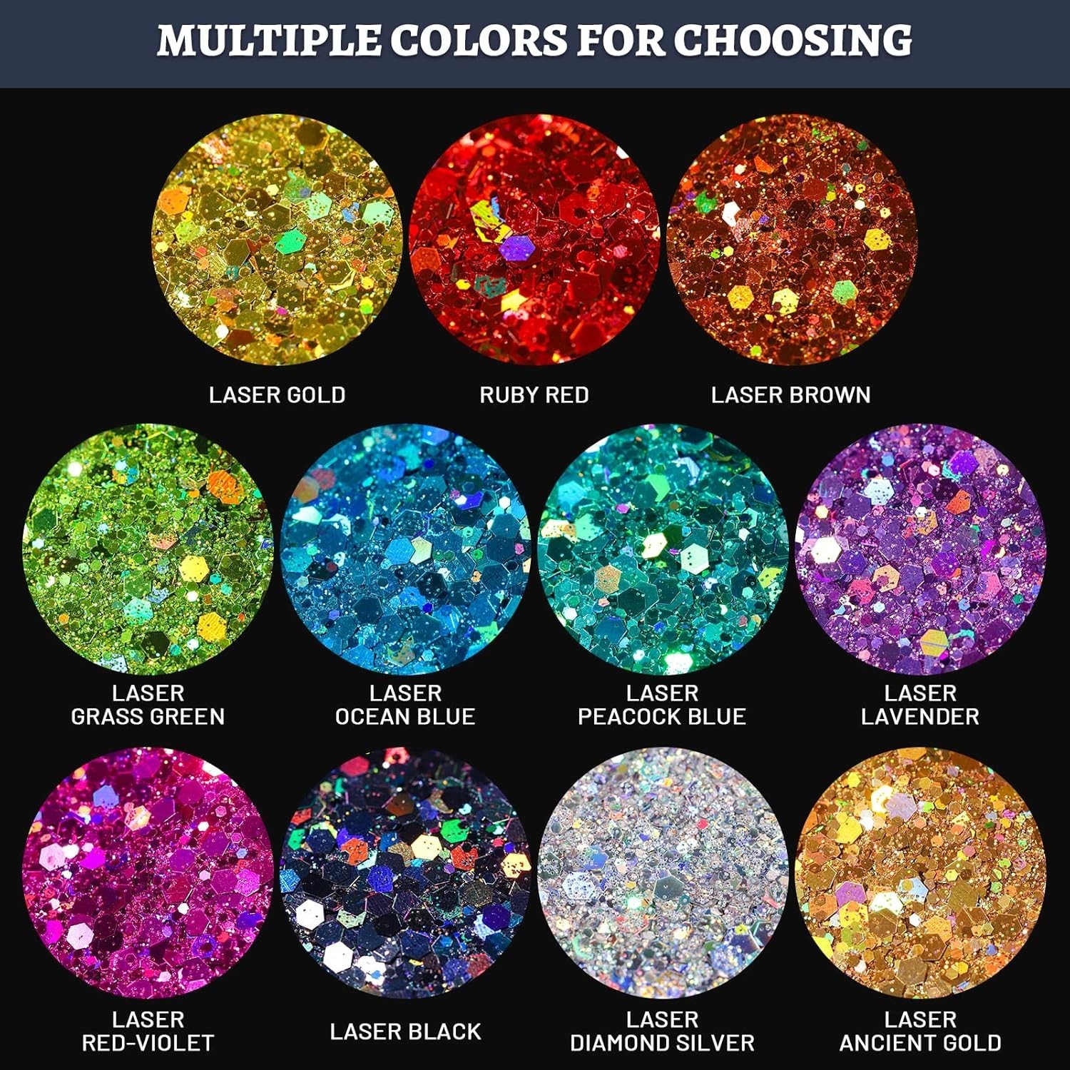 Silver Glitter, 160G/5.64OZ Holographic Chunky Glitter for Crafts, Resin, Bod…