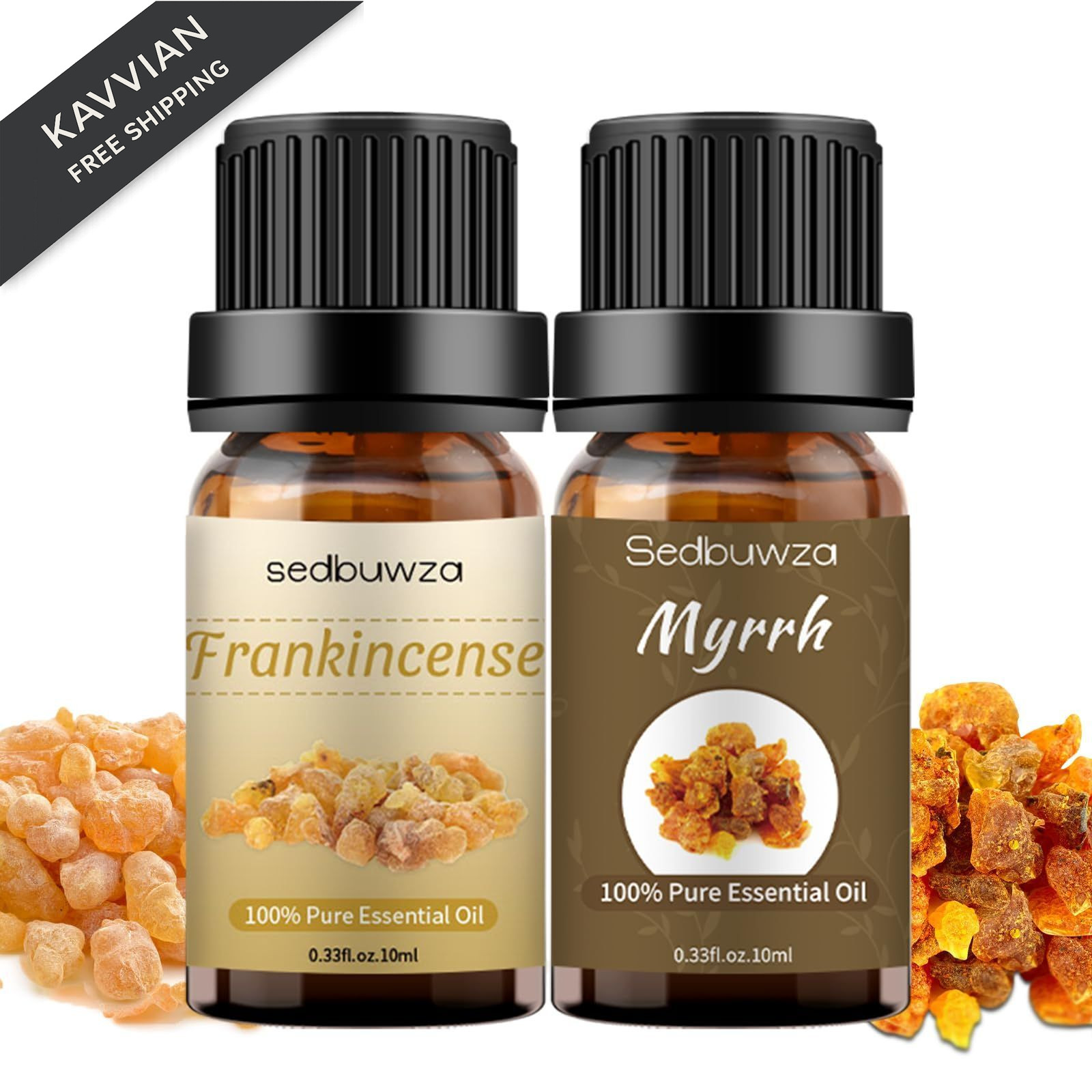 Sedbuwza Myrrh Frankincense 0.33 Fl Oz (Pack of 2), +