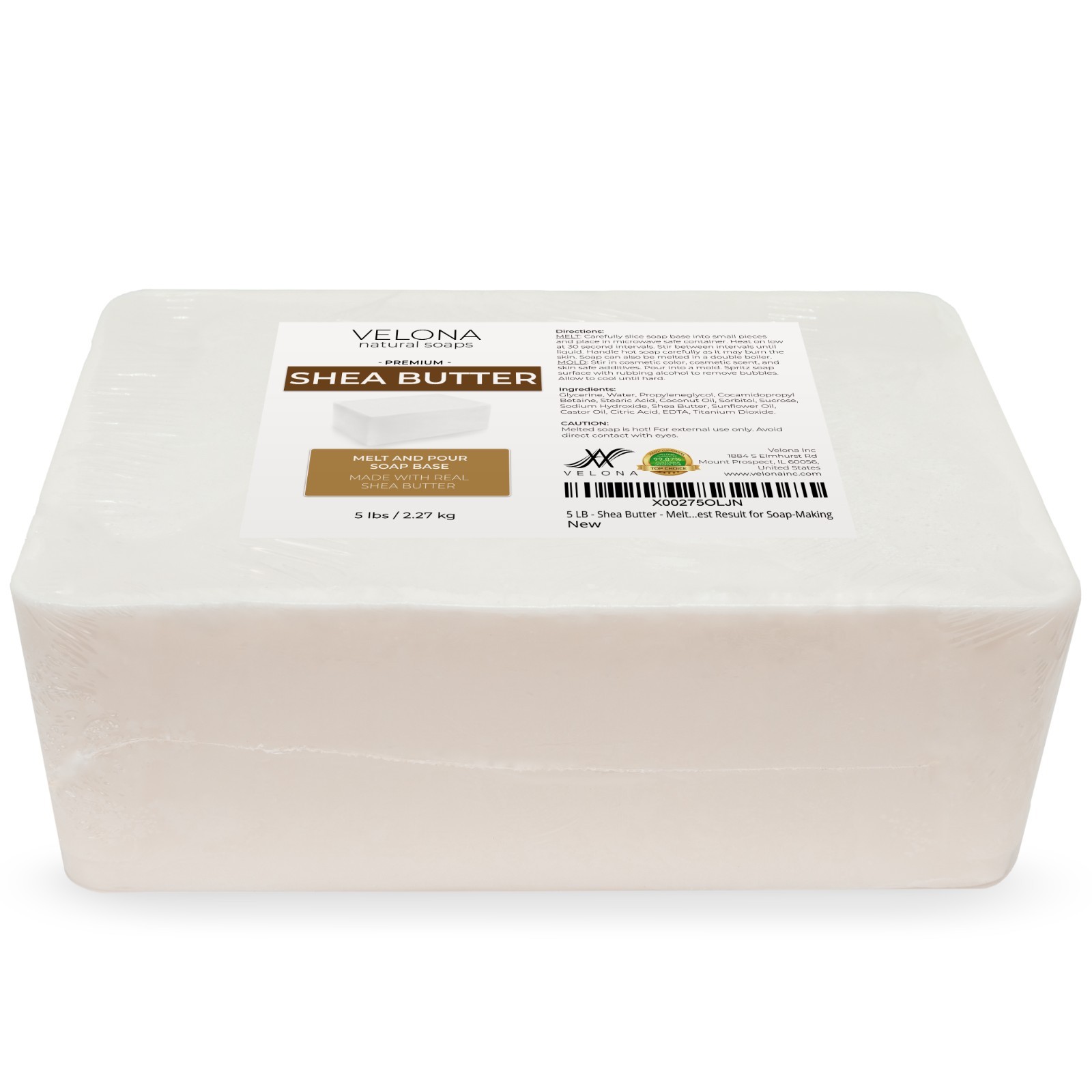 2,5,10,25 LB – Shea Butter Soap Base by Velona SLS/SLES Free Melt Pour