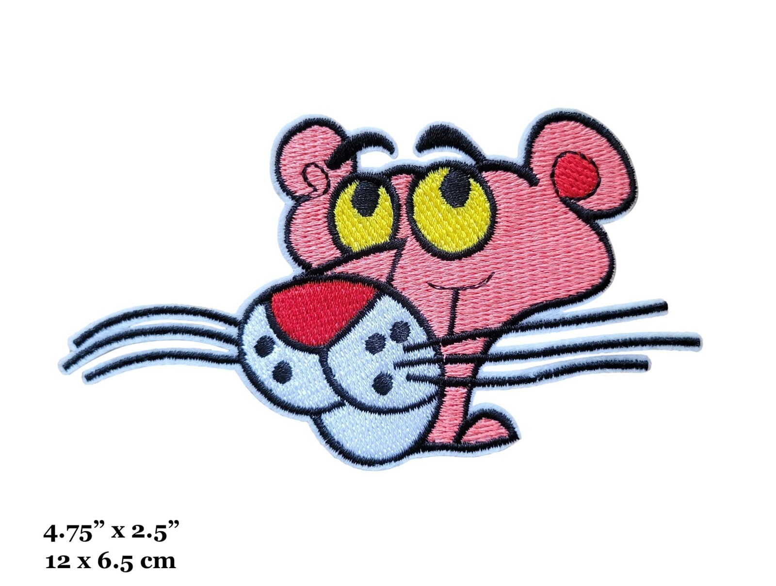 Pink Panther Cartoon Character Face Embroidered Iron On Patch