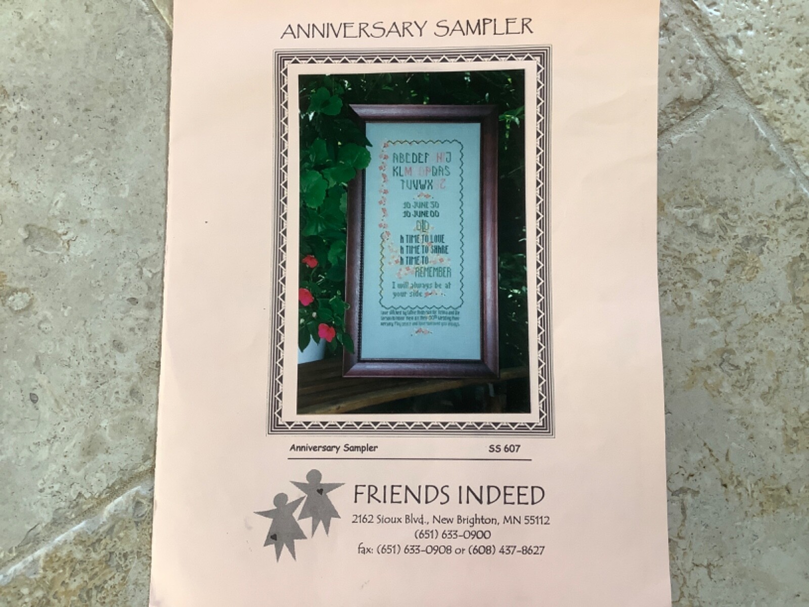 Friends Indeed “Anniversary Sampler” Counted Cross Stitch Pattern SS 607