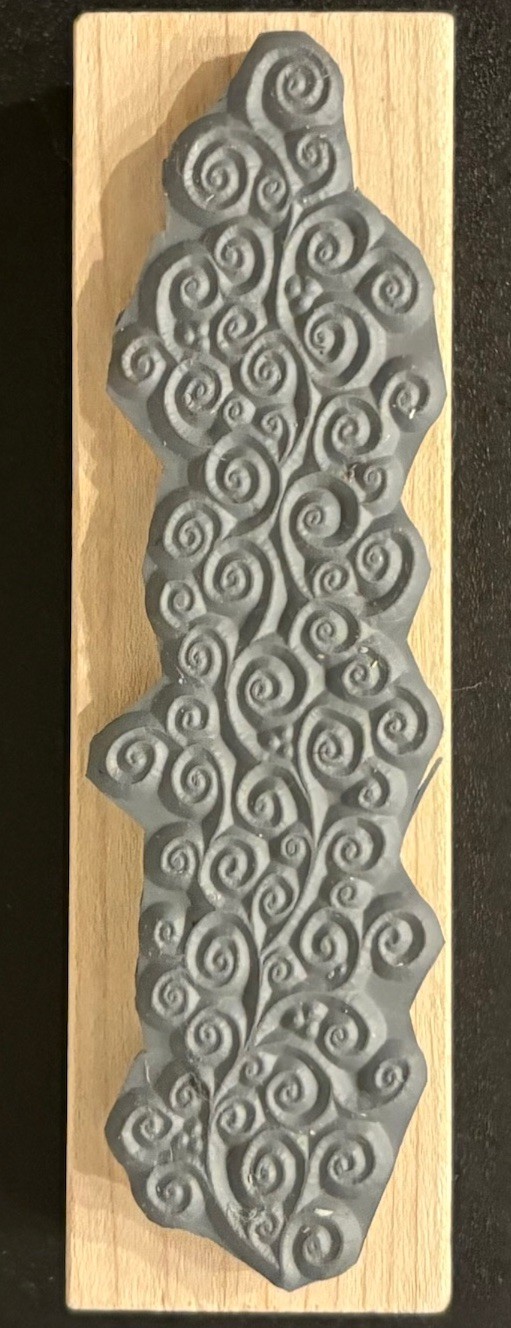 Magenta Swirls Spiral Border Rubber Stamp