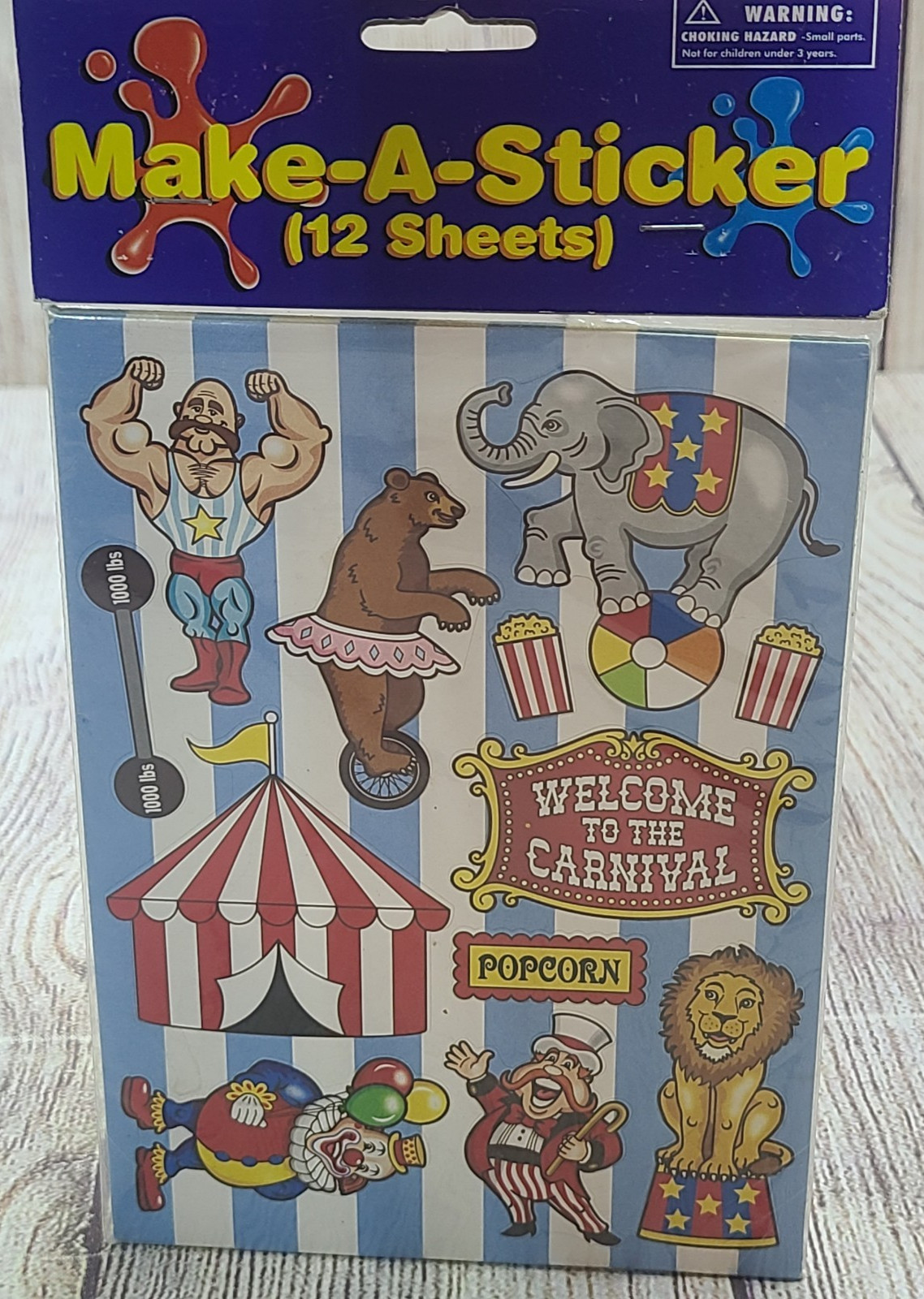 Make-A-Sticker Welcome To The Carnival Stickers 12 Sheets New Old Stock