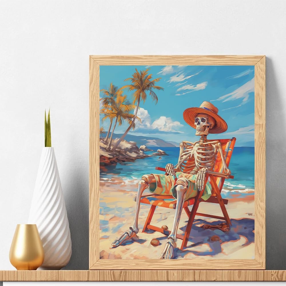 Paint by Numbers Kit for Adults – Skeleton Man DIY Adult Paint by Number Kits