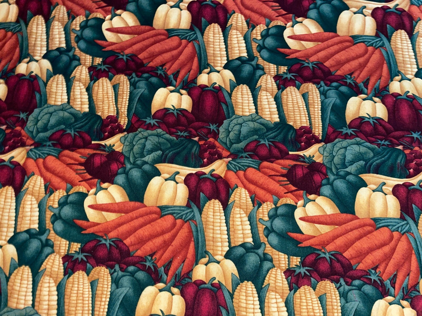 By 1/2 Yd Debbie Mumm for SSI Vegetables Garden Corn Carrots Beets Fabric BTHY