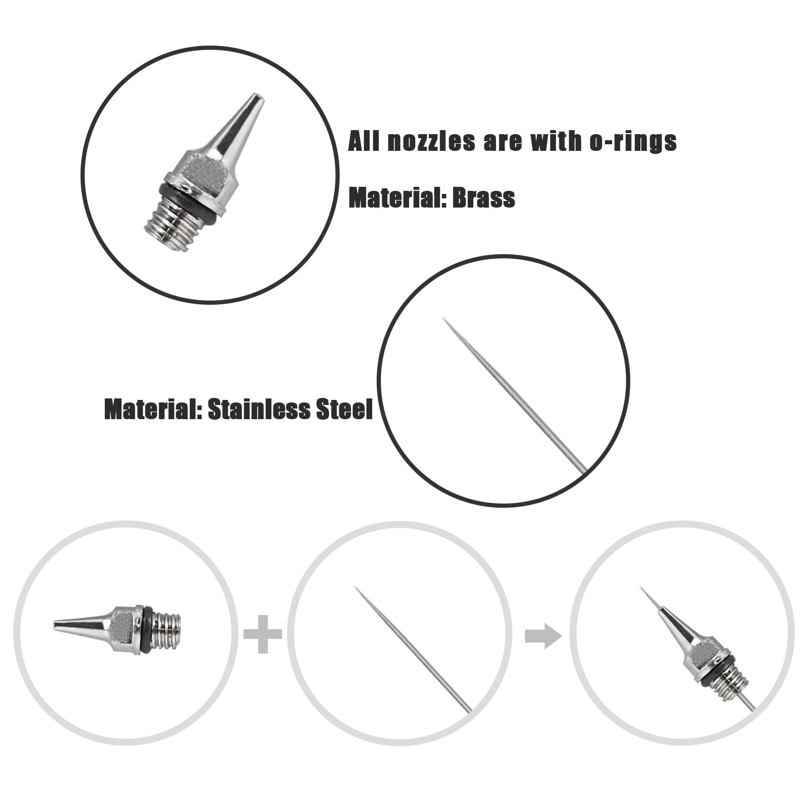 Airbrush Kit 0.3mm Dual-Action Side Feed Airbrush with a 1/3 oz. Gravity Flui…