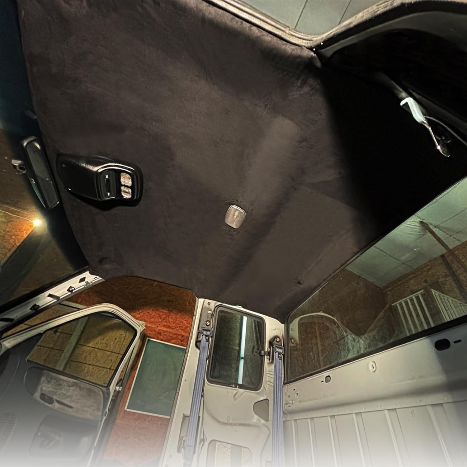 Black Suede Headliner 85″x60″ Foam Backing Car SUV Truck RV Boat Auto Roof