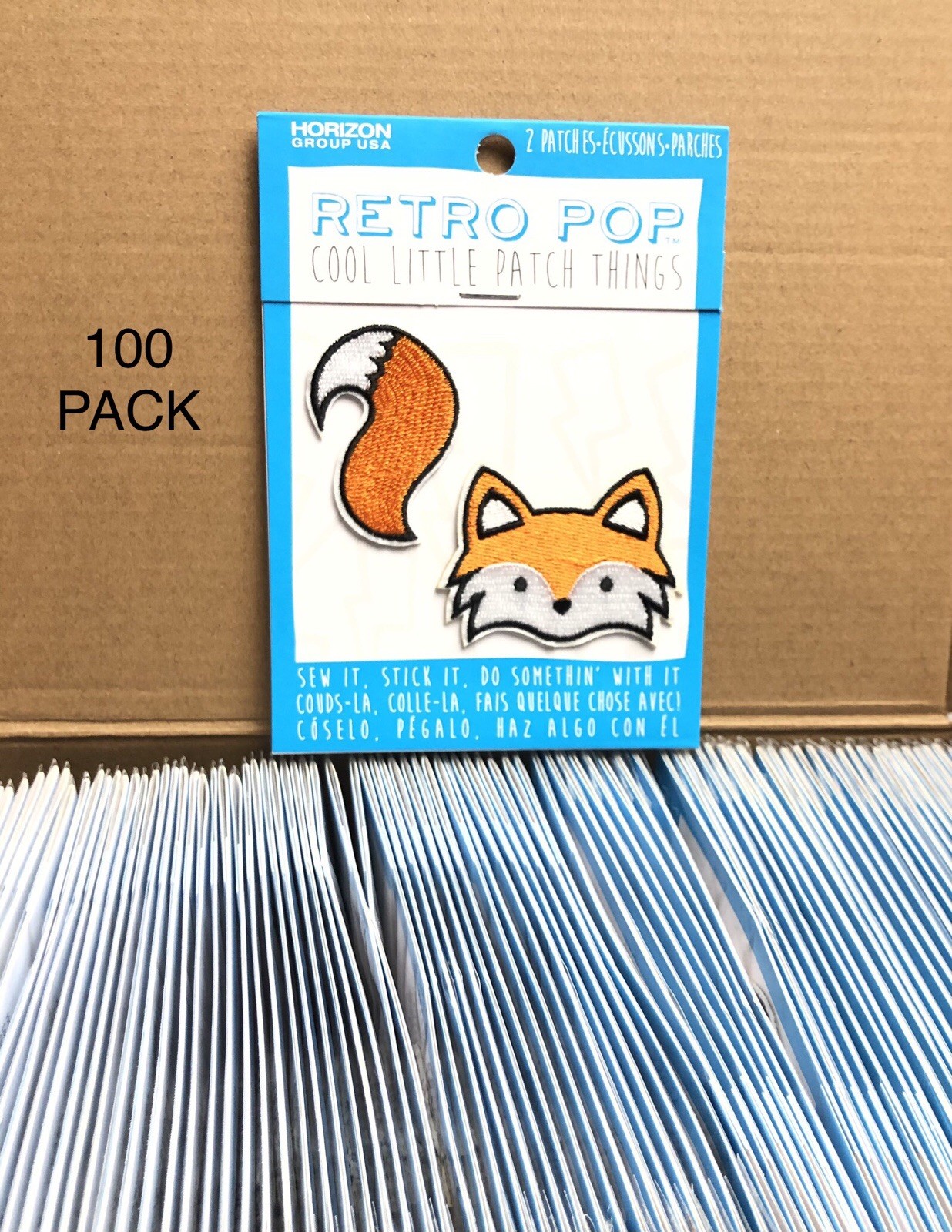 100 PACK Retro Pop Cool Little Things Fox Patch Sew or Stick Embroidered
