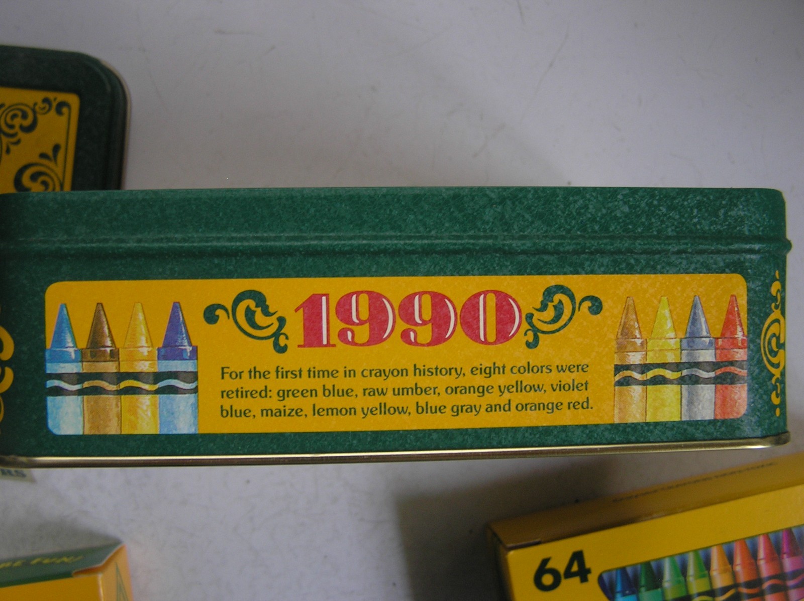 Crayola Crayons Collectors Tin 1991 (72 Crayons) & A Box Of 96 From 2004