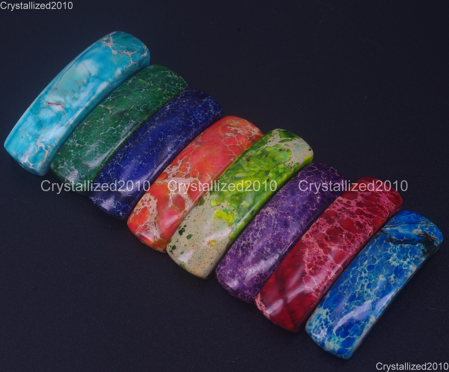Natural Sea Sediment Jasper Gemstone Side Way Bar Bracelet Connector Charm Beads