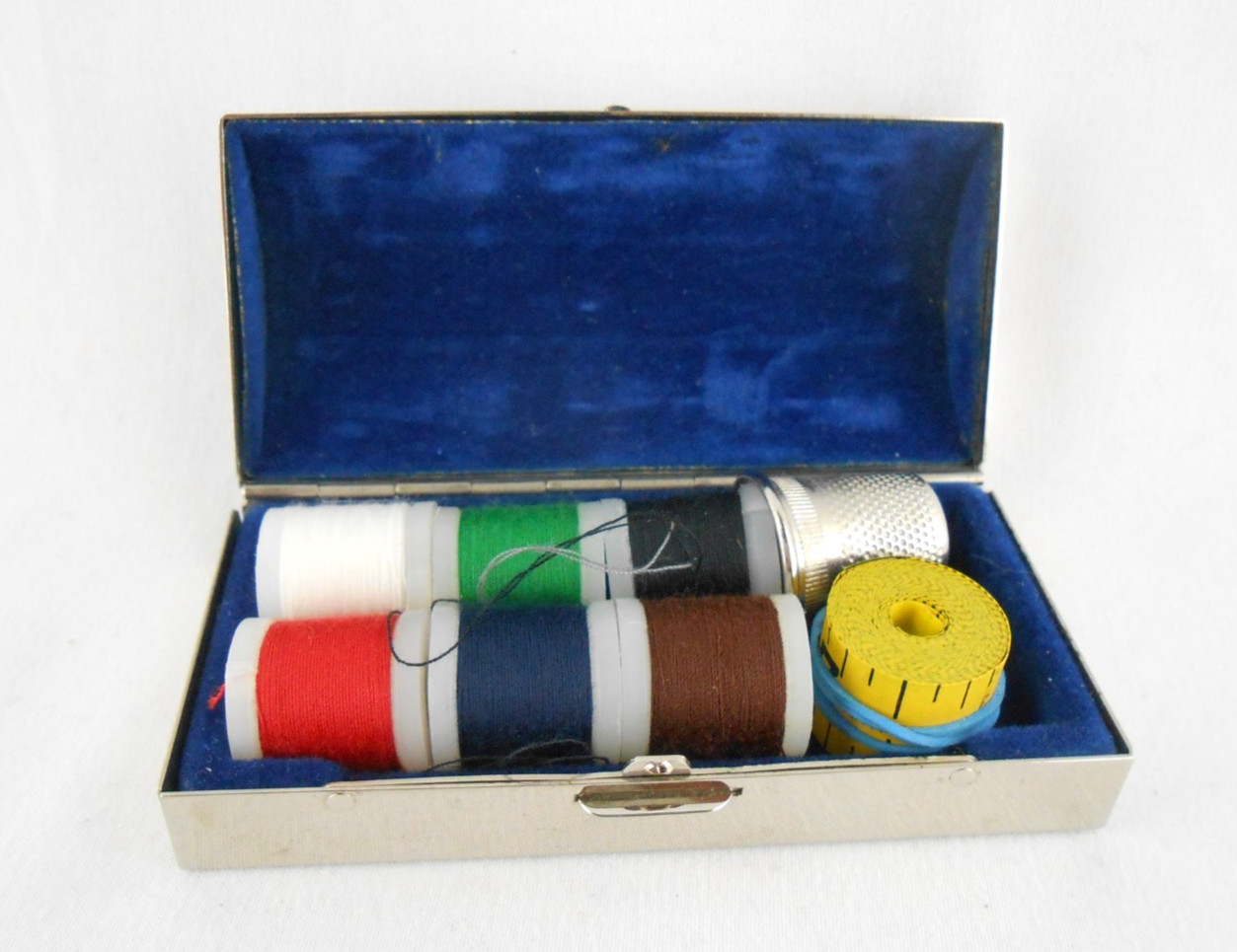 Reed & Barton 721 Silver Plated Travel Mini Sewing Kit 7 Colors Vintage