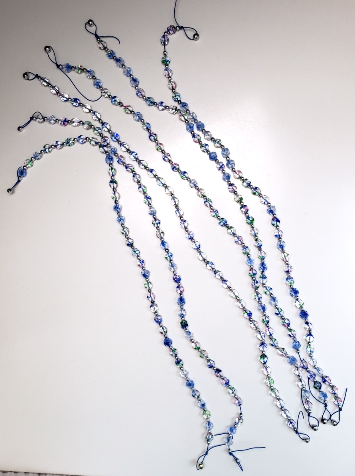 ‘Water Lily’ glass beads, actual beads shown, 15″ strands x6, for jewelry, craft