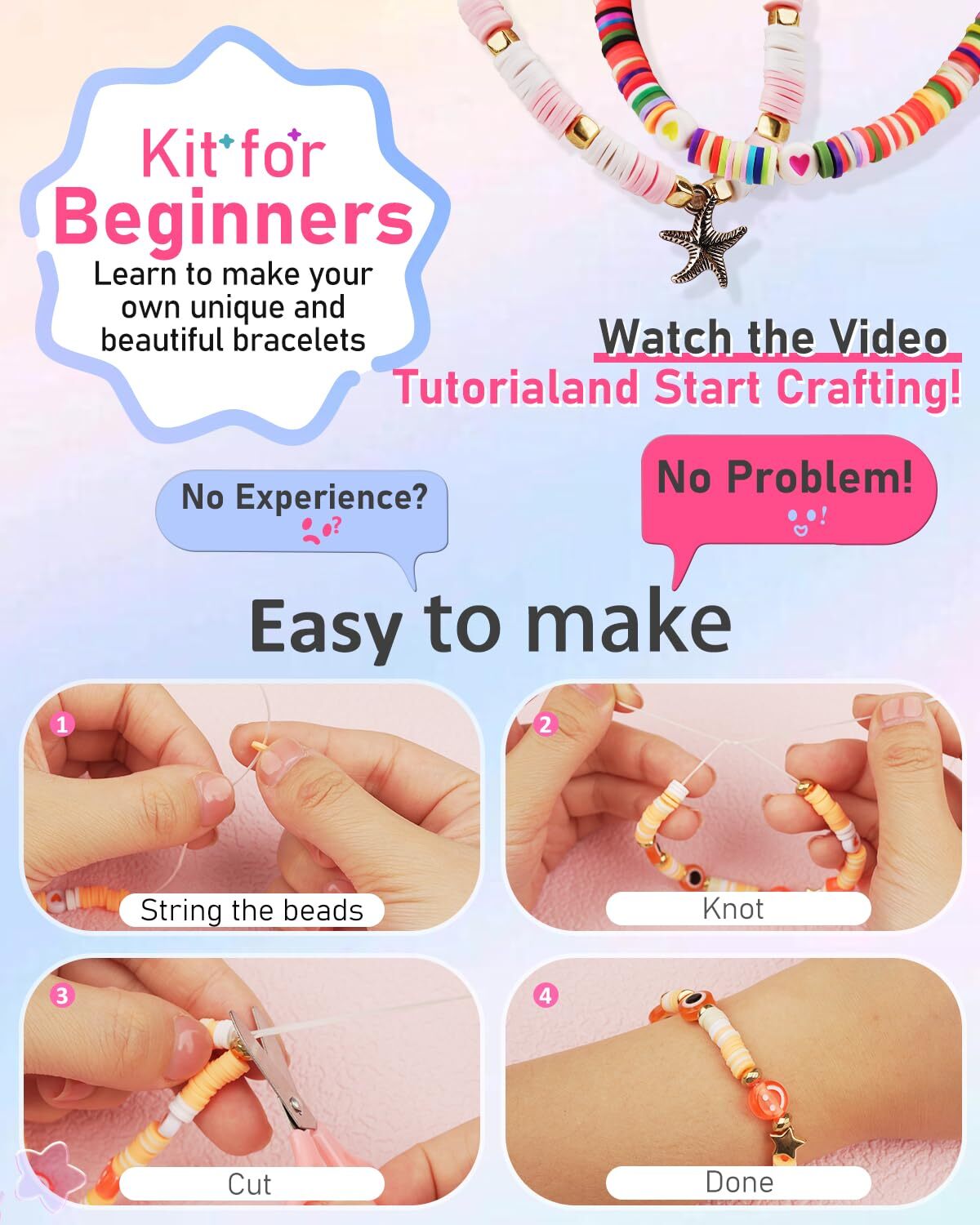 Bracelet Making Kit for Beginner 5000Pcs DIY Arts and Crafts for Kids Age 6-13