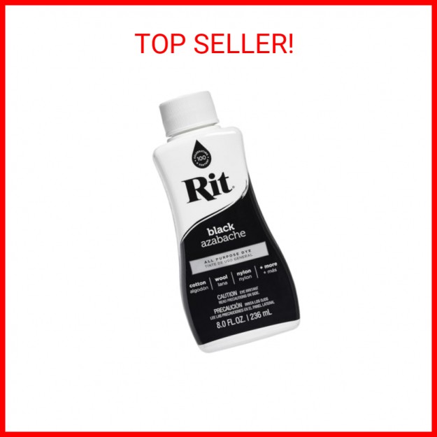 Rit Dye 88150 All Purpose Liquid Dye, Black, 8 Fl Oz (Pack of 1)