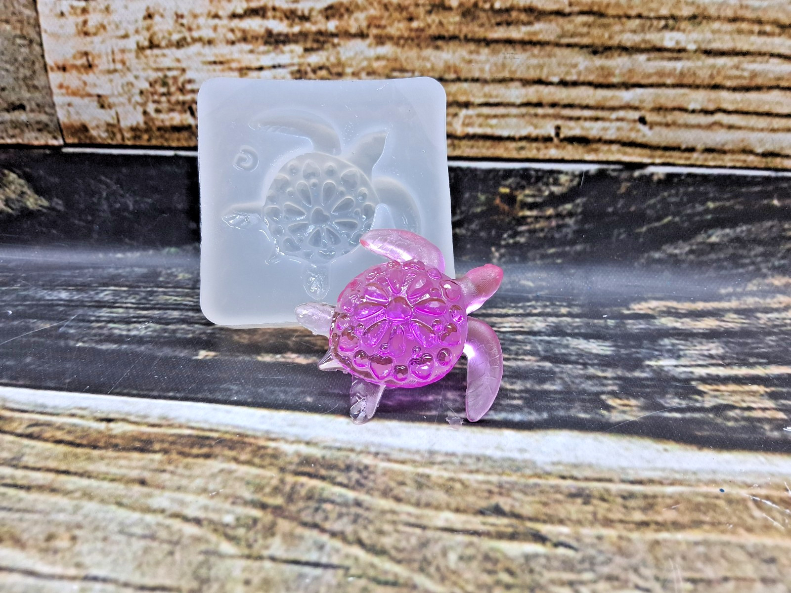 Handmade Diamond HEART Turtle Mold G For Resin TURTLE G -MOLD ONLY-