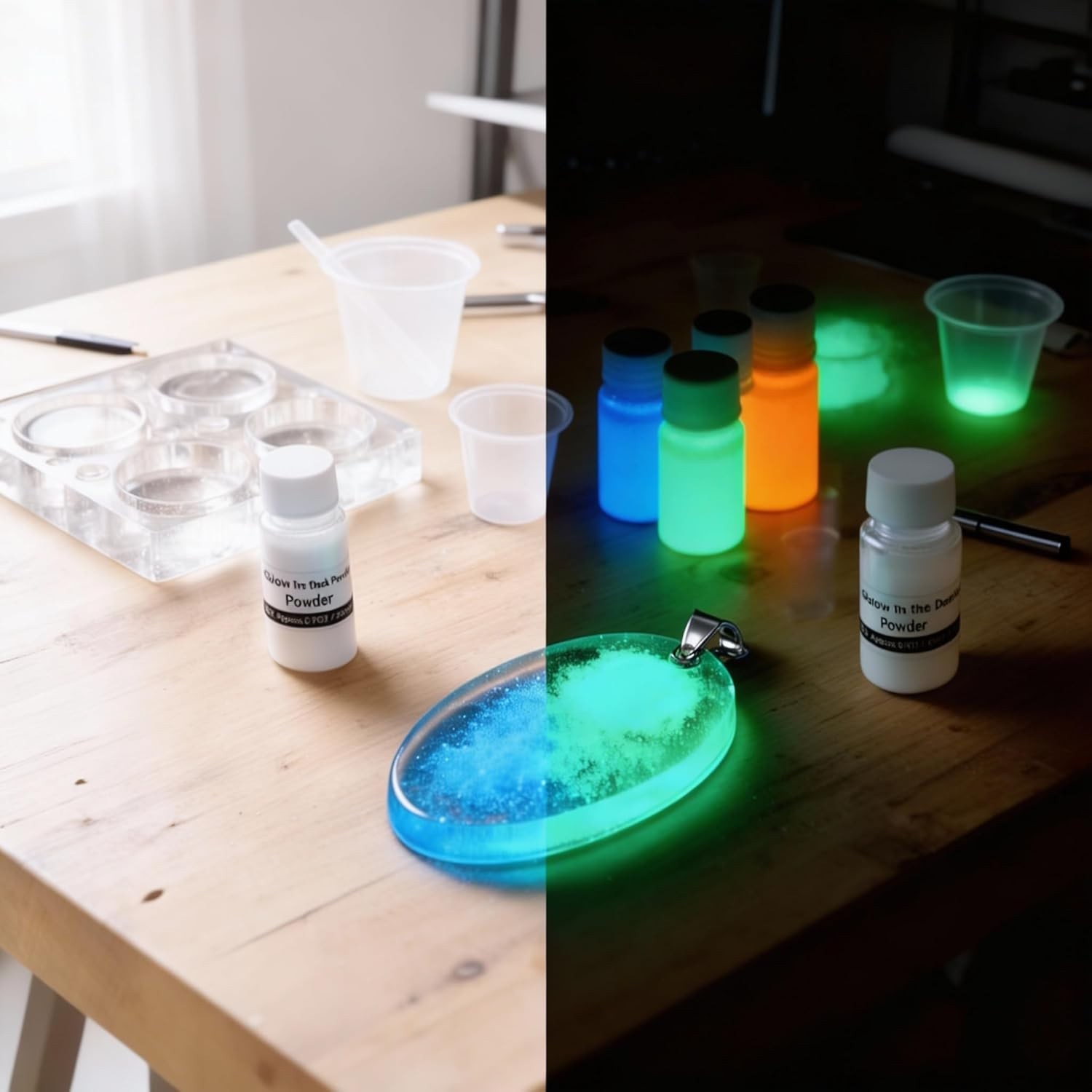Glow in The Dark Powder 12 Colors Epoxy Resin Dye Luminous Pigment Powder Saf…