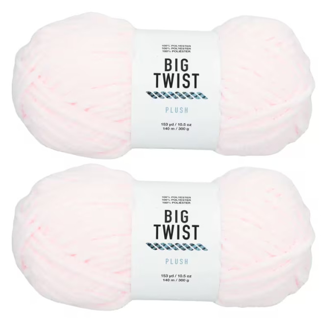 2 Skeins Solid Color Blanket Polyester Yarn, BIG TWIST