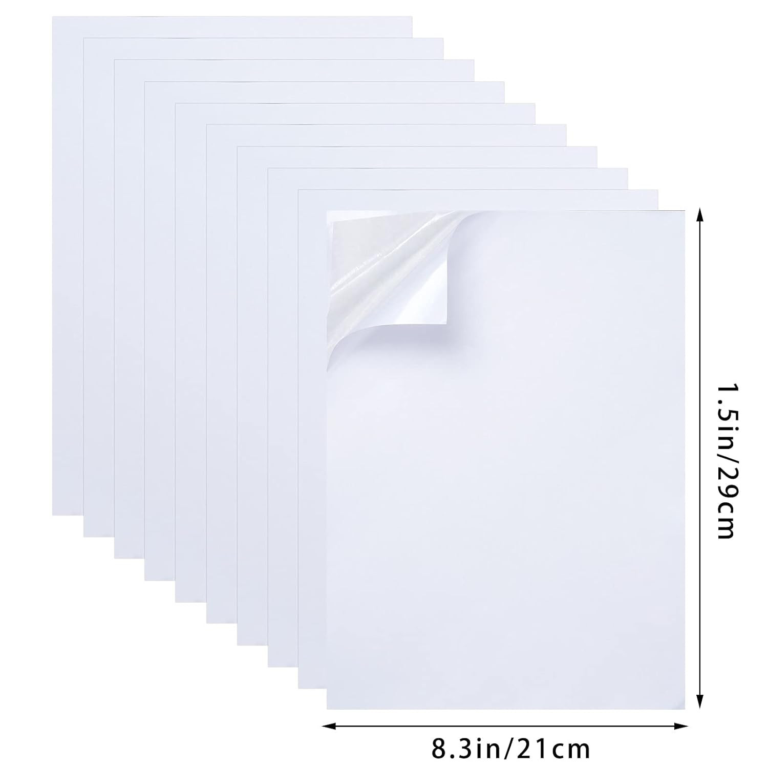 10pcs Double Sided Tape Sheets Craft Adhesive Sheet White Sticky Tape A4 Size Cr