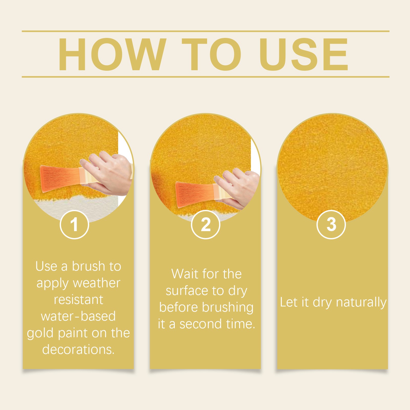 Weather Resistant Water based Gold Paint,Exterior Decoration Paint Fast Drying