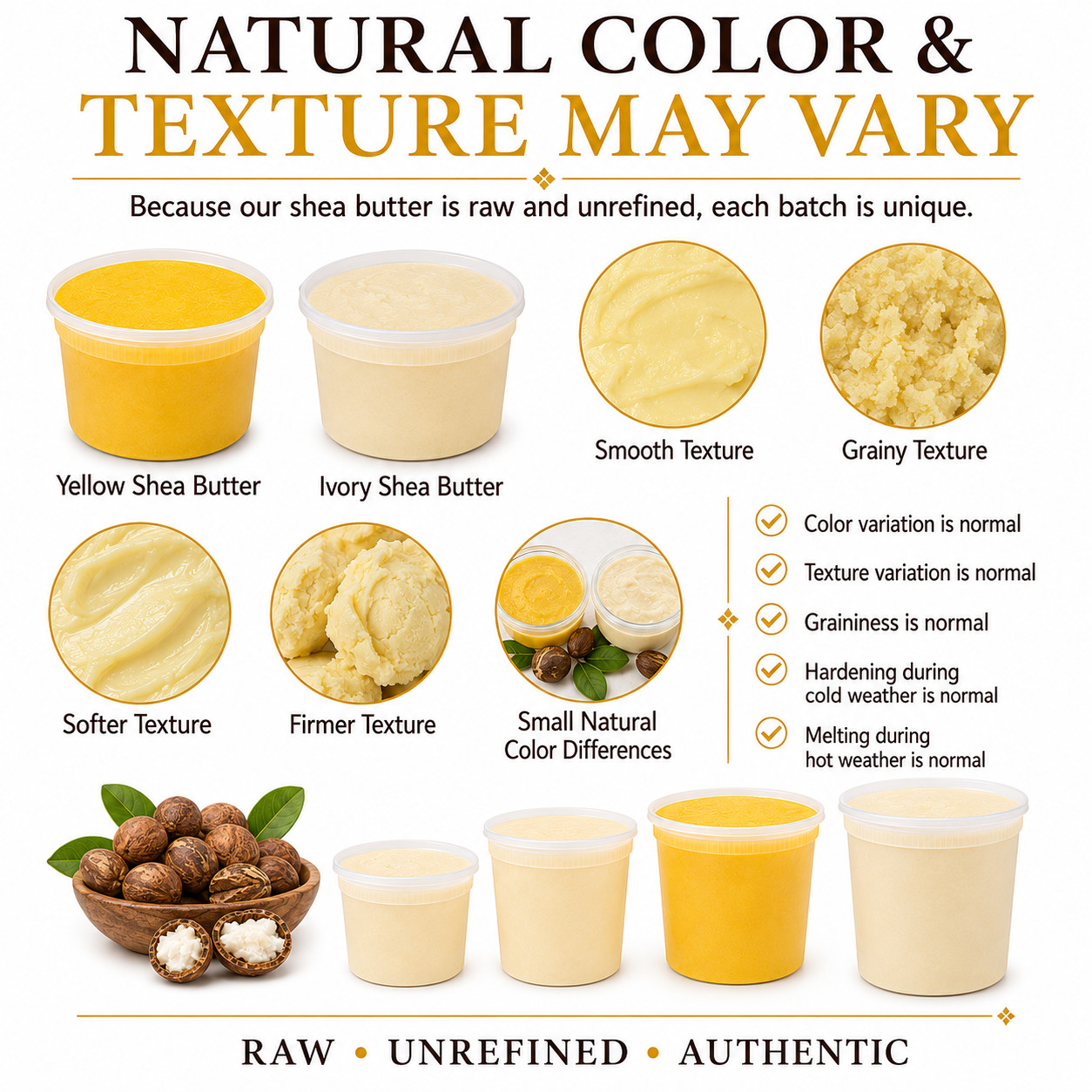 African Shea Butter 32 oz Ivory Raw Unrefined 100% Natural Product of Ghana