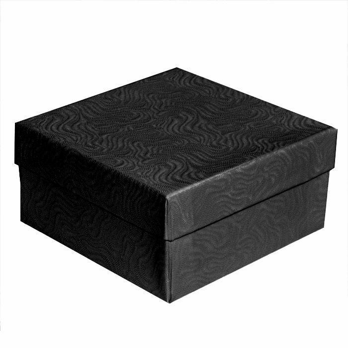Swirl Black Cotton Filled Jewelry Packaging Gift Boxes Cardboard Box 100~200~500