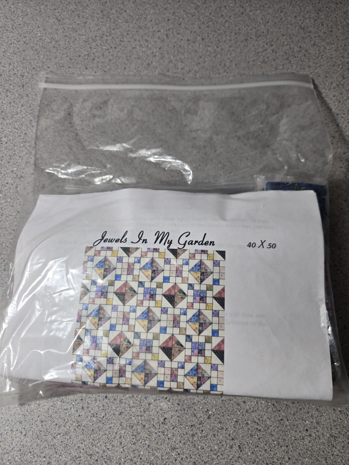 Jewels In My Garden 40 X 50 Quilt Kit Scrappy Pieced Border Colorful Floral