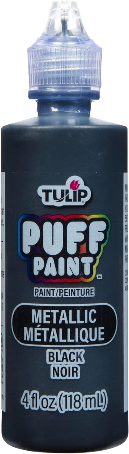 TULIP Puff Paint Metallic Black 4 Fl Oz 4 (Pack of 1), METALLIC BLACK