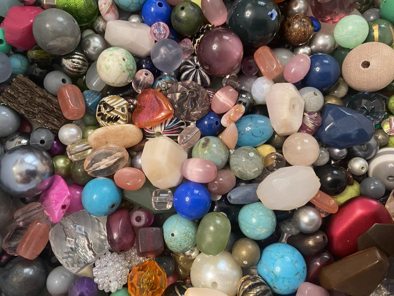 1 lb. BEAD SOUP Random Mix Loose Beads New and Upcycled 16 oz 450 g
