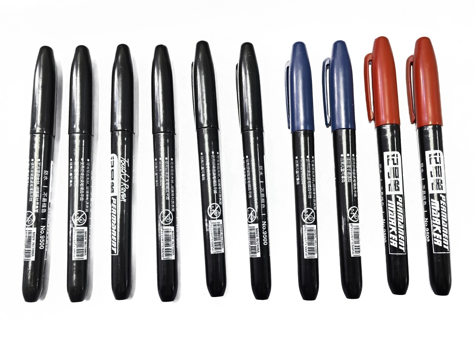 6pcs Permanent Marker Pen Set Waterproof Ink Sketch Drawing Markers – NEW