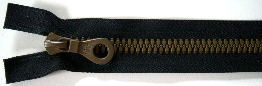 RIRI Black/Antique Brass Vislon 7″ Zipper ZB-272