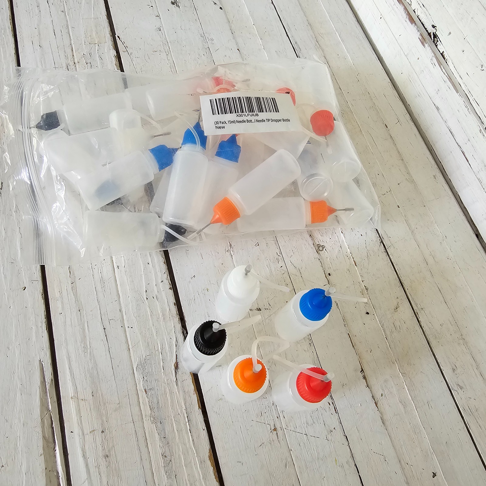 (30) 15ml Plastic Squeezable Dropper Bottle Needle Tip -Precision Tip Applicator