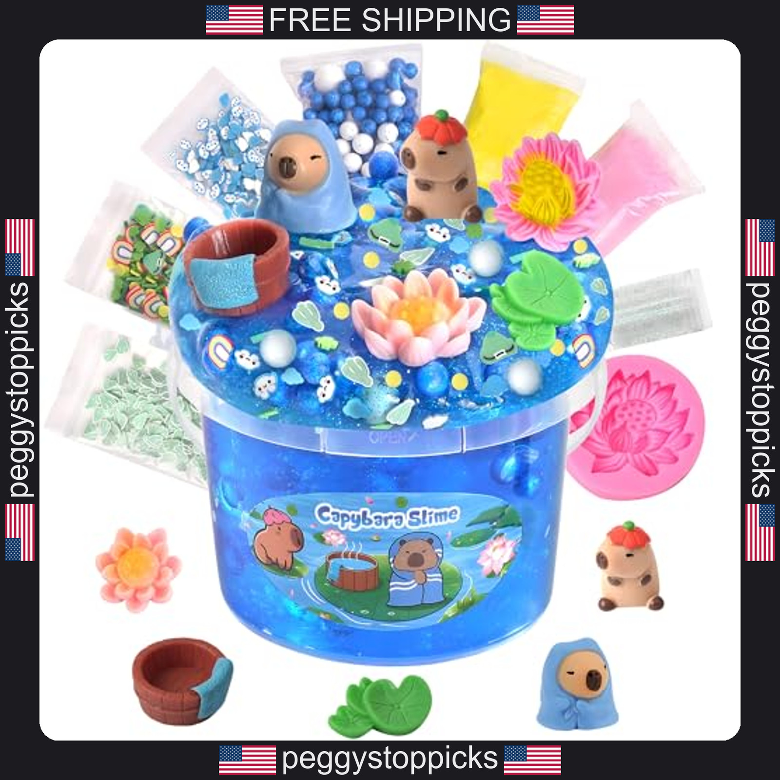 10oz Clear Slime Kit with Mix-ins and Charms for Kids
