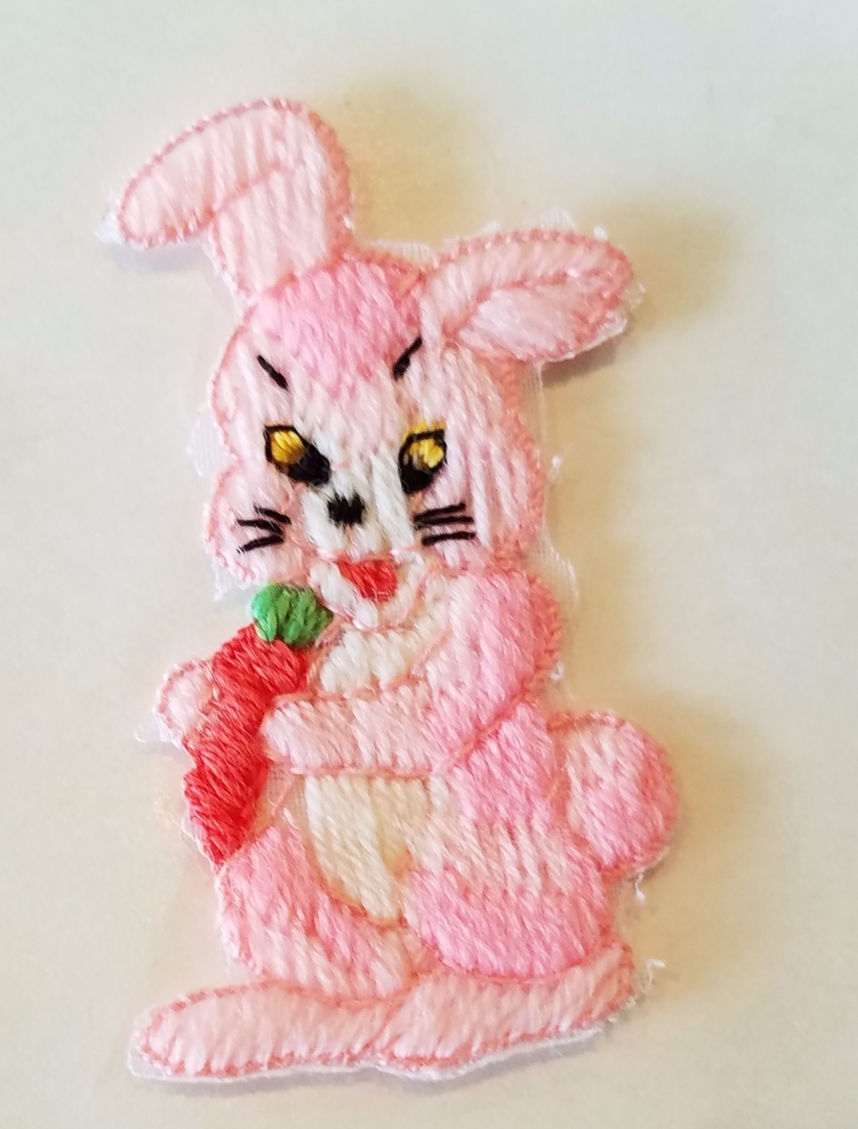 Vintage Pink Bunny – Rabbit with carrot Motif – made in France – Craft & Design