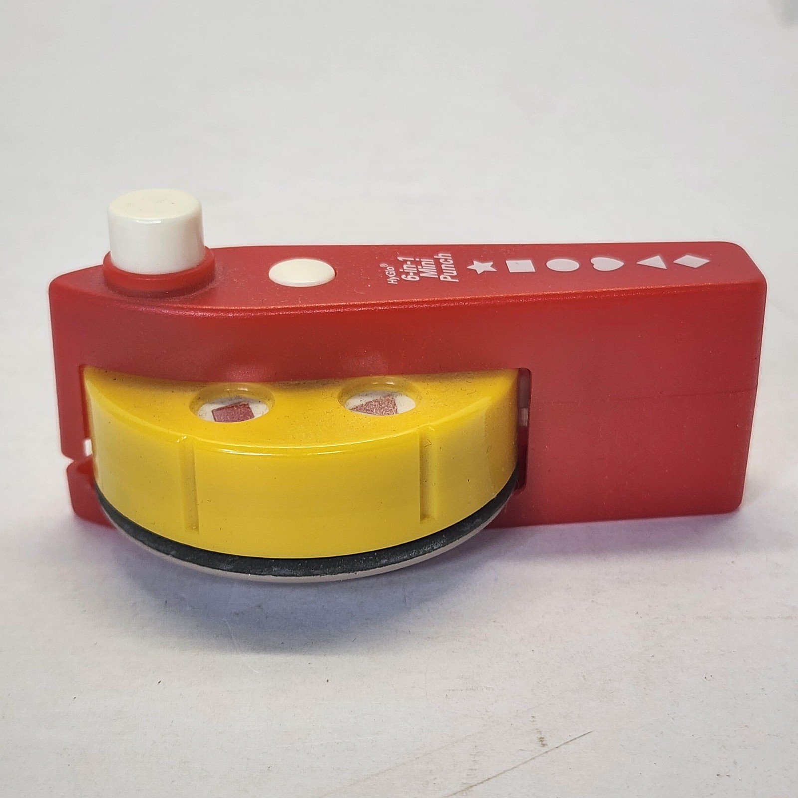 HyGlo 6-In-1 Mini Craft Punch Less Than 1in Shapes Red Yellow Scrapbook Cards