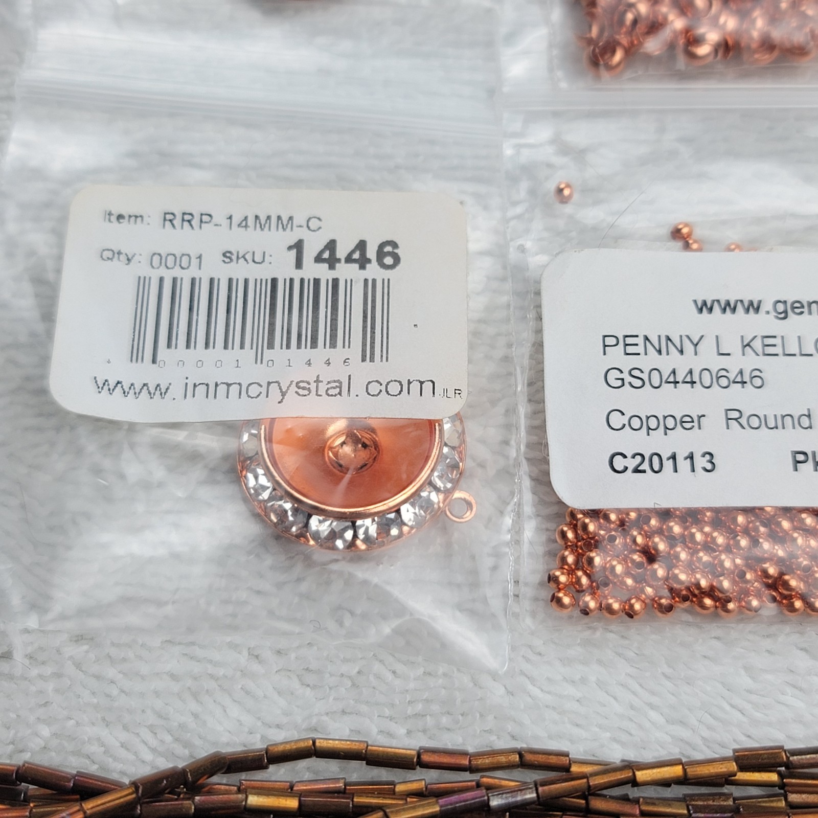 Swarovski Crystal Bead Lot Copper Rose Gold Tone Findings Chain Mixed Qty
