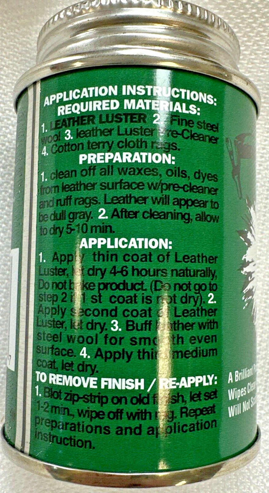 Leather Luster Black Military Polish High Gloss 4 oz for Boots Shoes Belts More