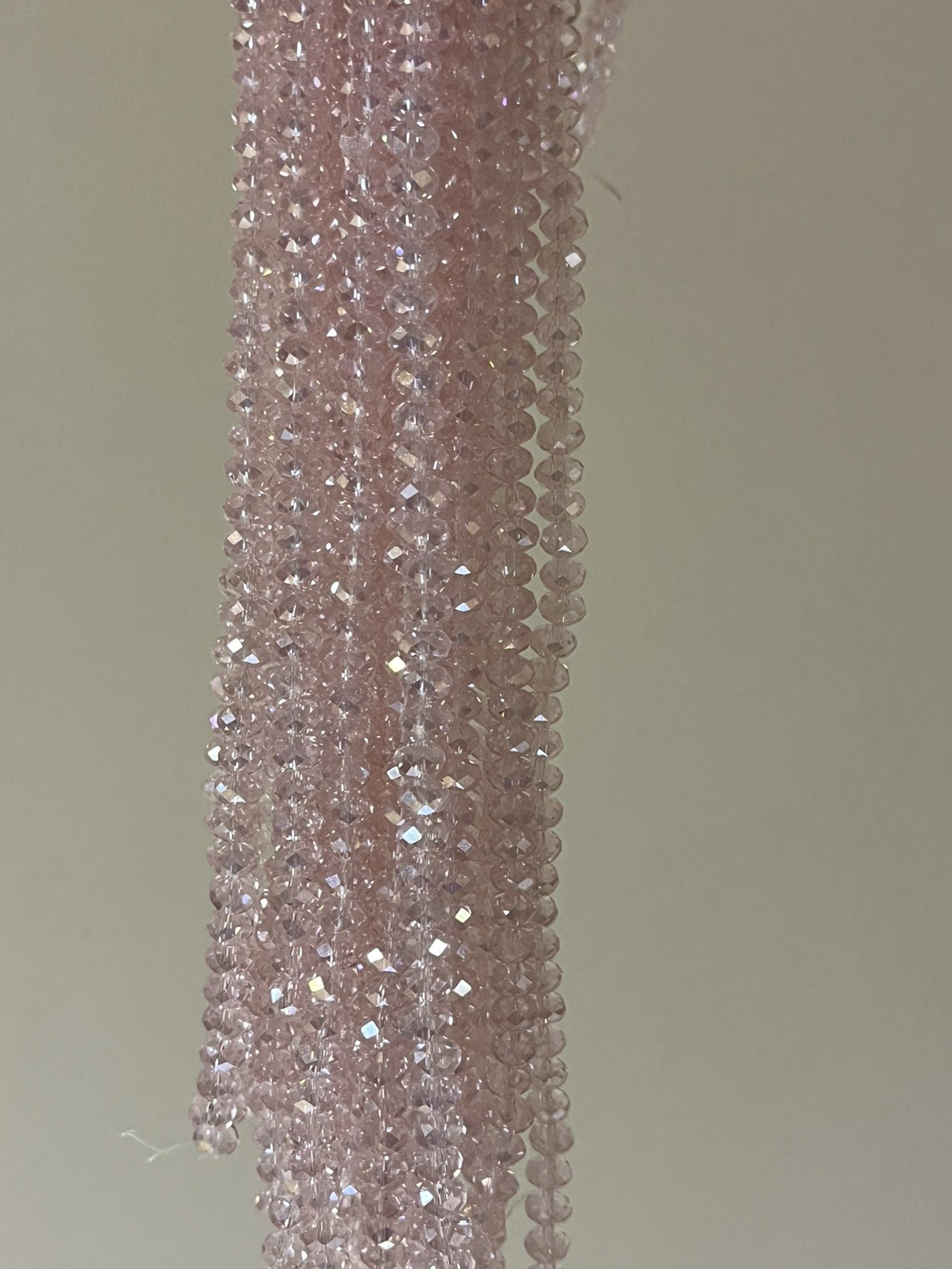 Czech Glass Fire Polished Rondelle Faceted Beads Pink 25x Strands 4mm & 5x 2mm